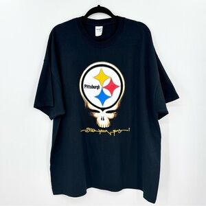 Grateful Dead Pittsburgh Steelers Graphic Black T-Shirt, 2XL